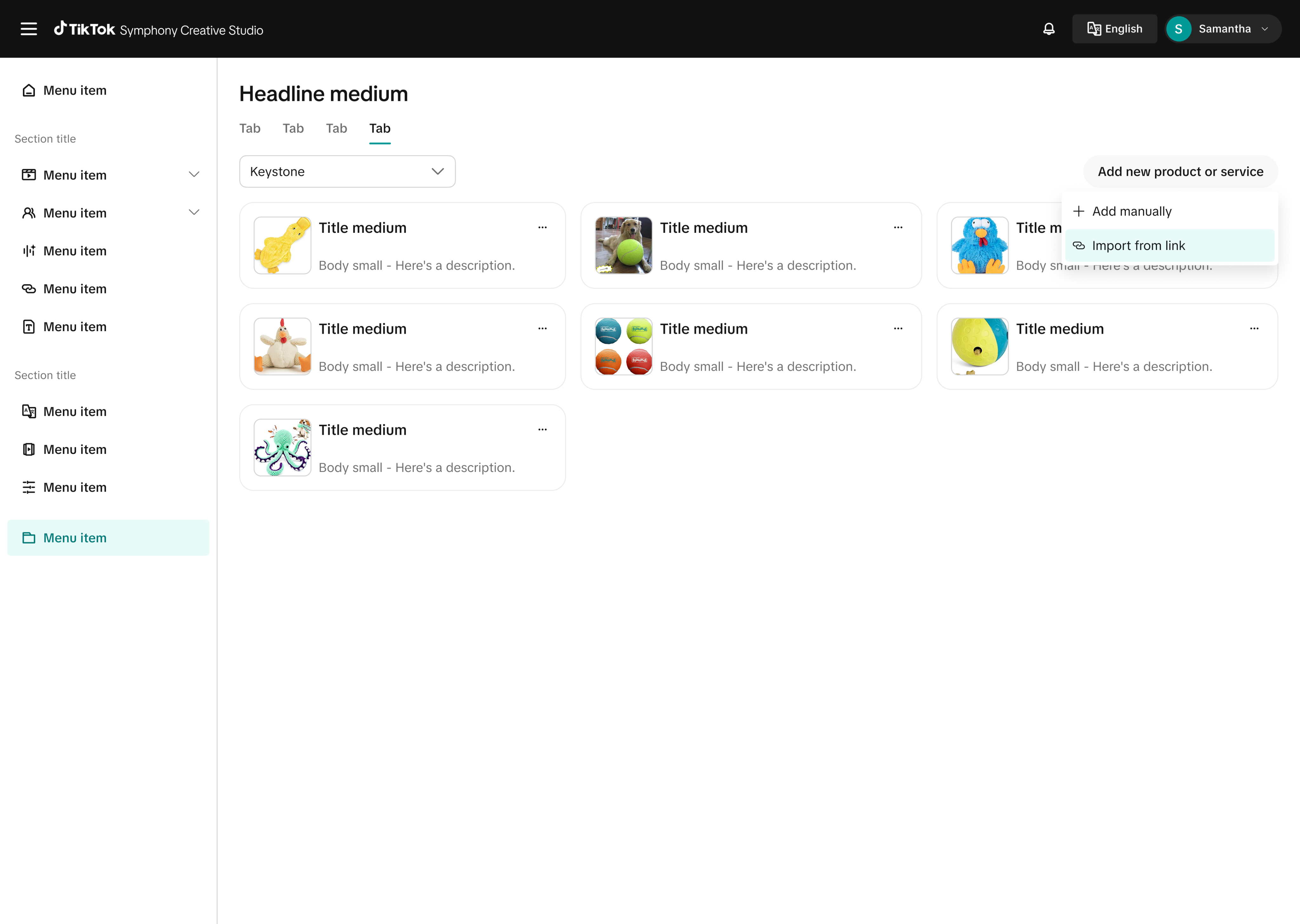 Connect workflow, screen one