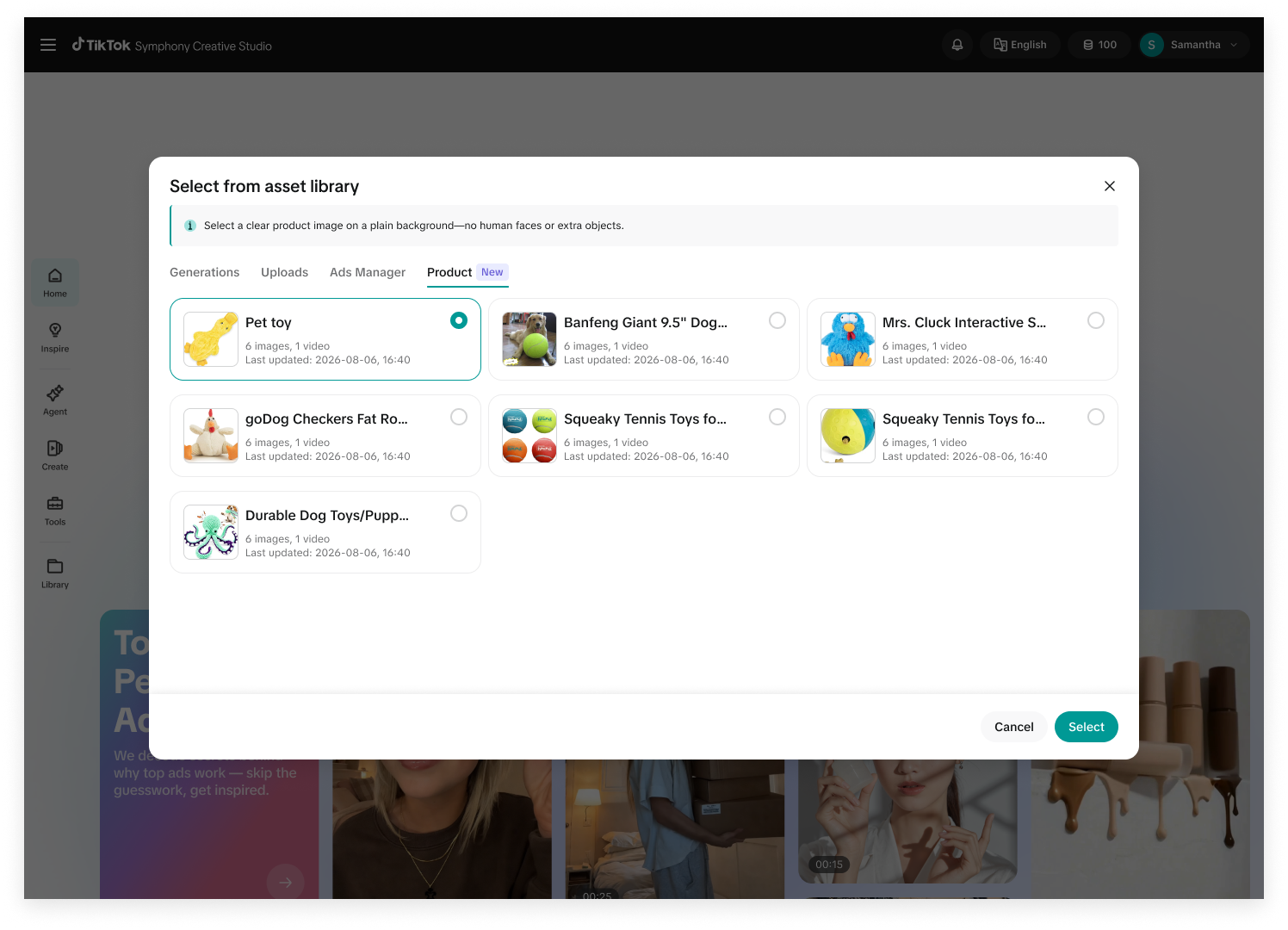 Generate workflow, screen two