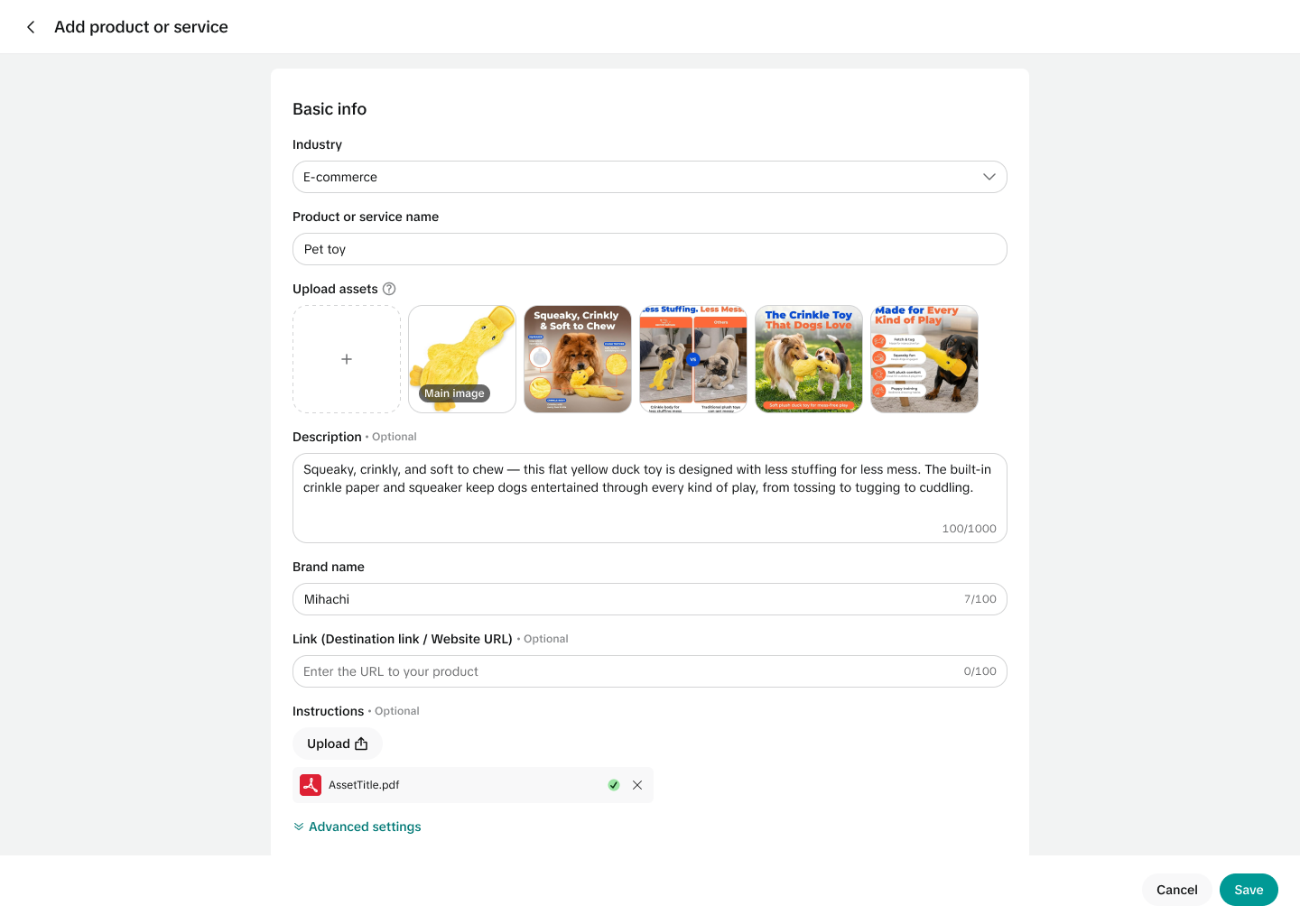Manage workflow, screen one